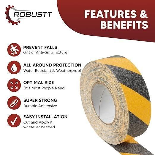 Anti Skid/AntiSlip Fall Resistant Acrylic Adhesive Tape 5cm*5 mtr